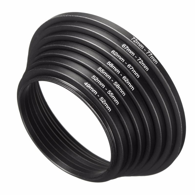 Set de adaptadores de filtro para lentes, aluminio