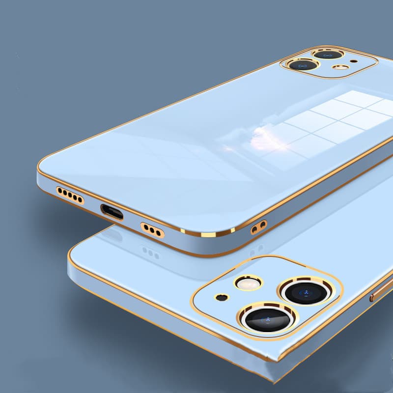 Funda protectora de silicona con lente electrochapado