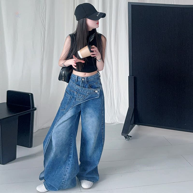 Conjunto de chaleco y pantalones anchos de verano