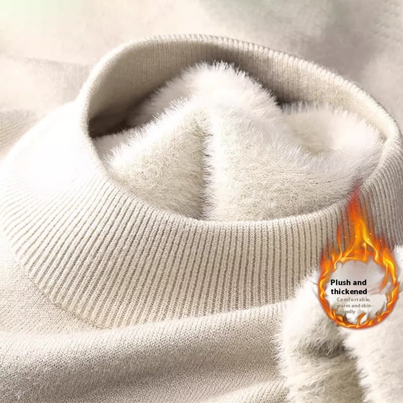 Suéter de cuello alto para hombre, corte ajustado de punto