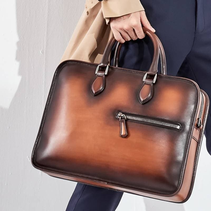 Bolsa de negocios vintage con acabado artesanal