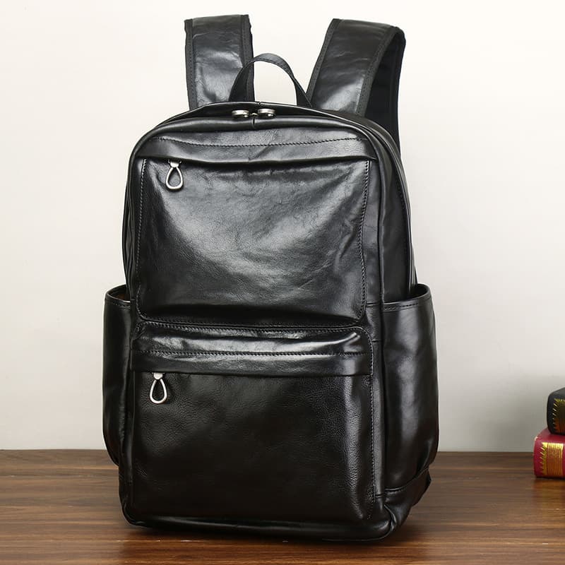 Mochila de cuero para hombre con gran capacidad, cómoda y resistente