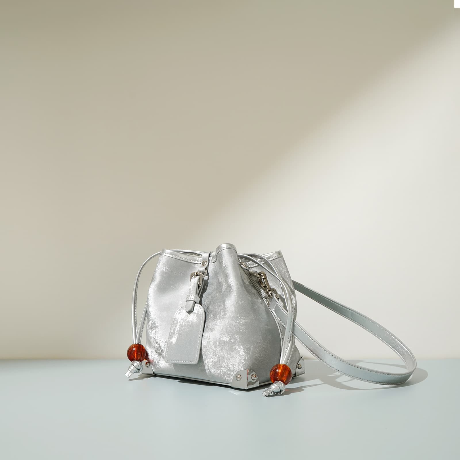 Bolsa de cuero genuino tipo crossbody estilo satén