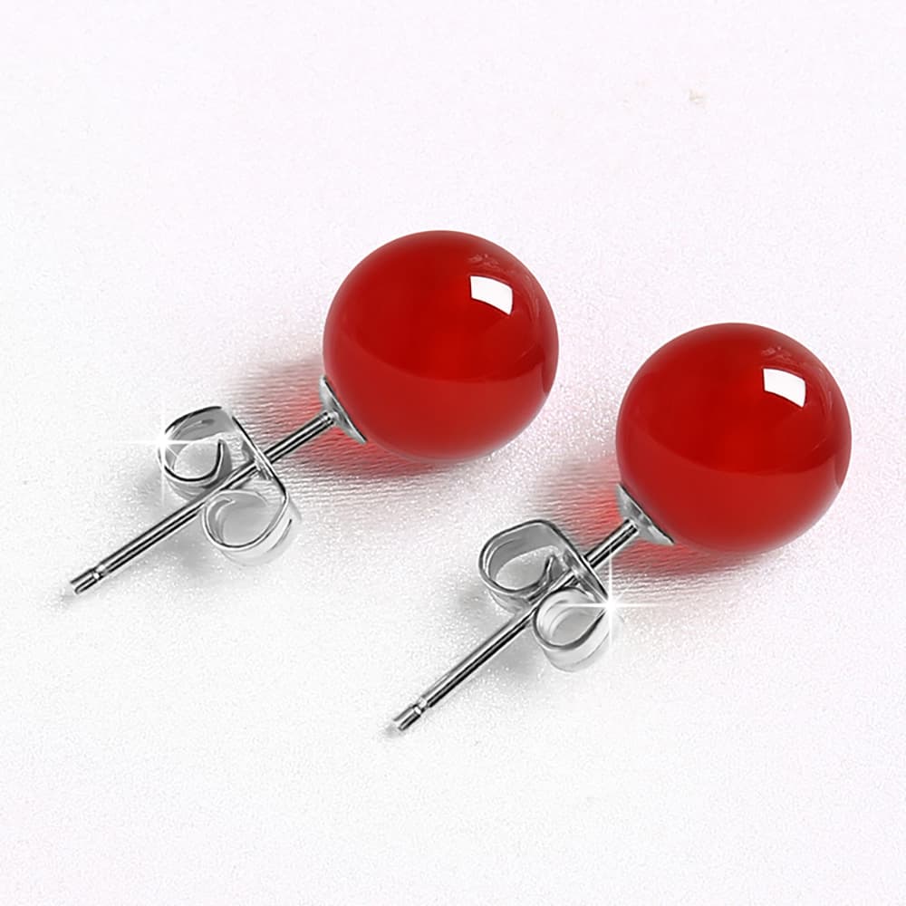 Aretes minimalistas con ágata en múltiples colores
