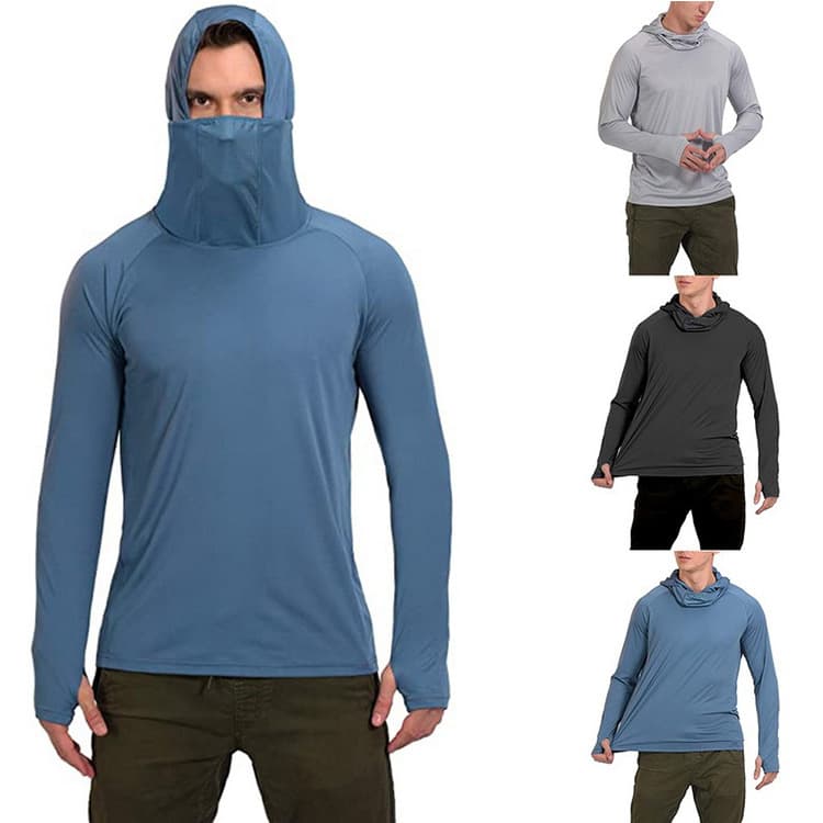 Ropa transpirable para hombre, protección solar verano