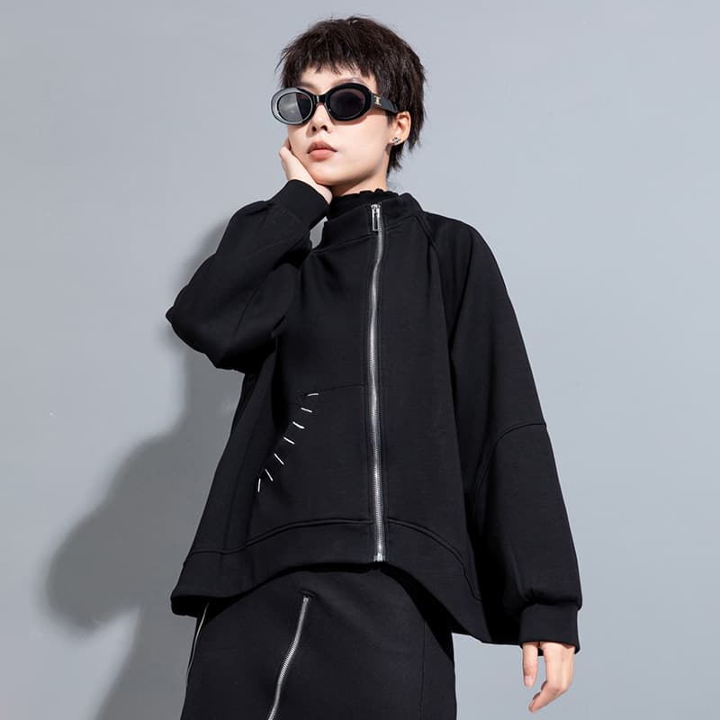 Chaqueta de otoño casual de corte irregular