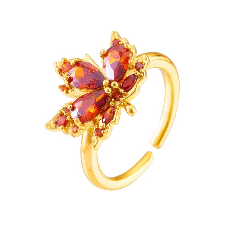 Anillo ajustable chapado en oro para mujer