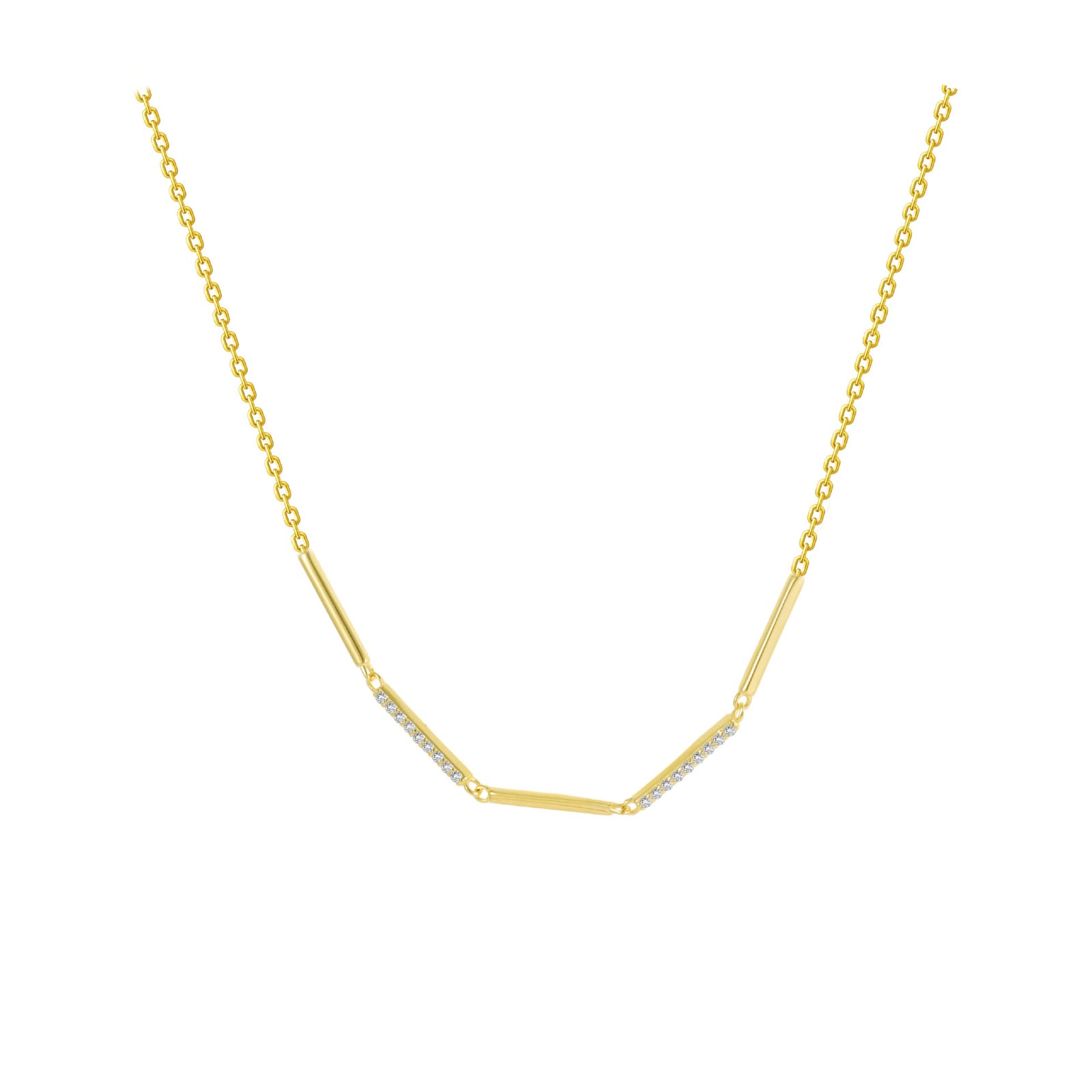 Collar geométrico de plata esterlina con diseño sofisticado