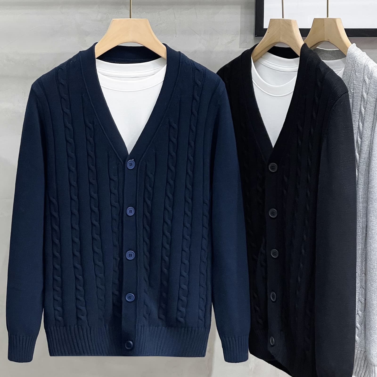 Cardigan de algodón para hombre