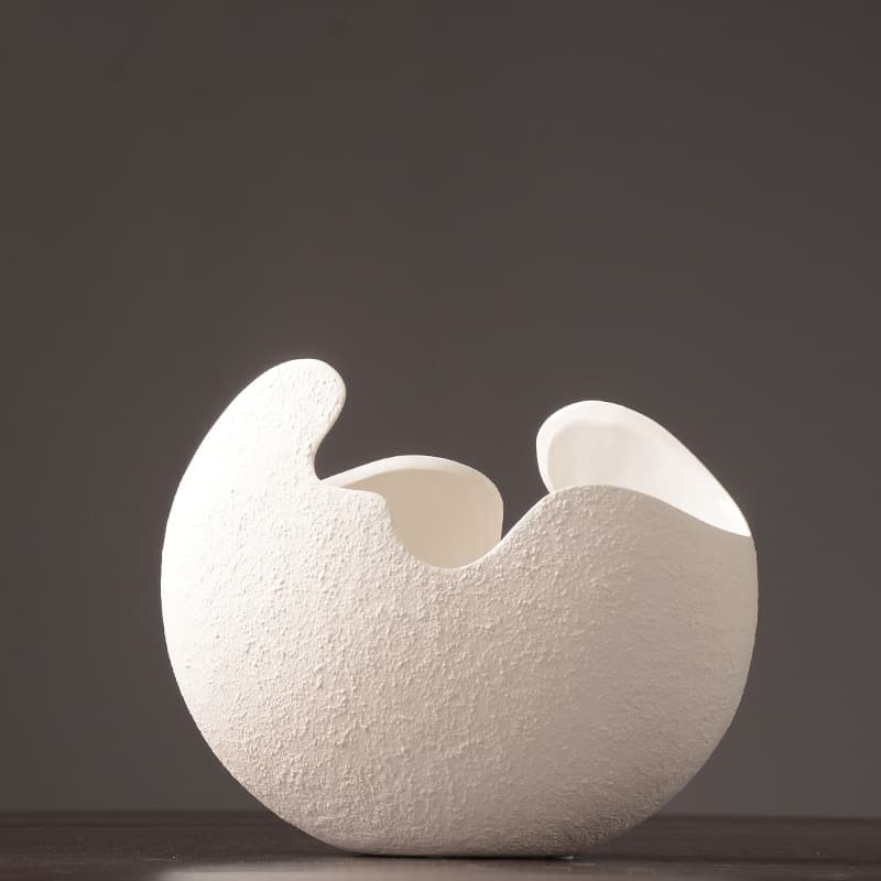 Jarrón de cerámica blanca minimalista
