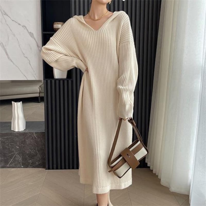 Vestido tipo suéter tejido de estilo coreano