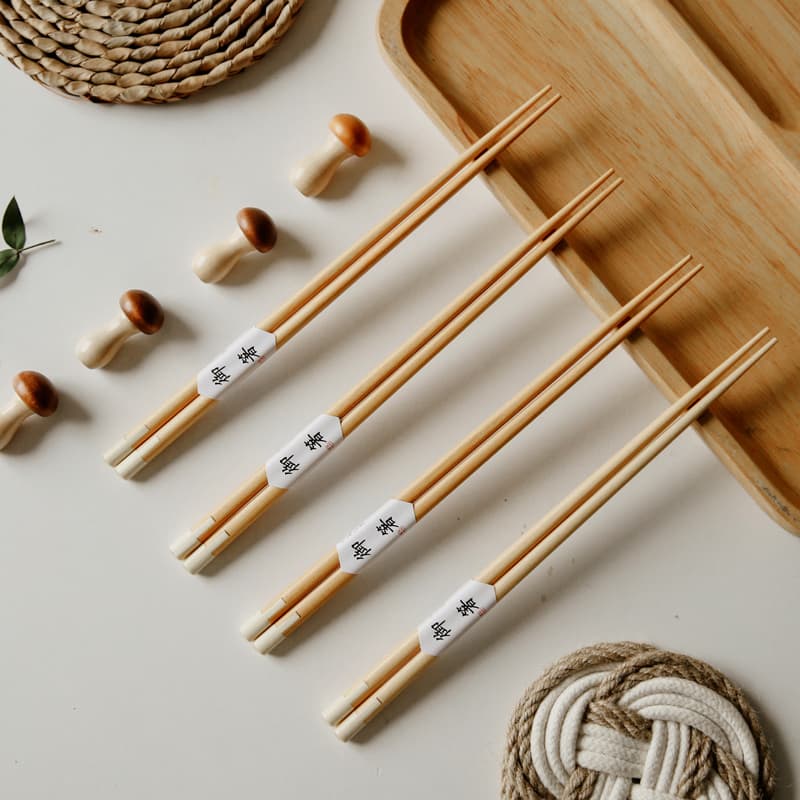 Palillos japoneses de madera maciza, juego de 4 pares