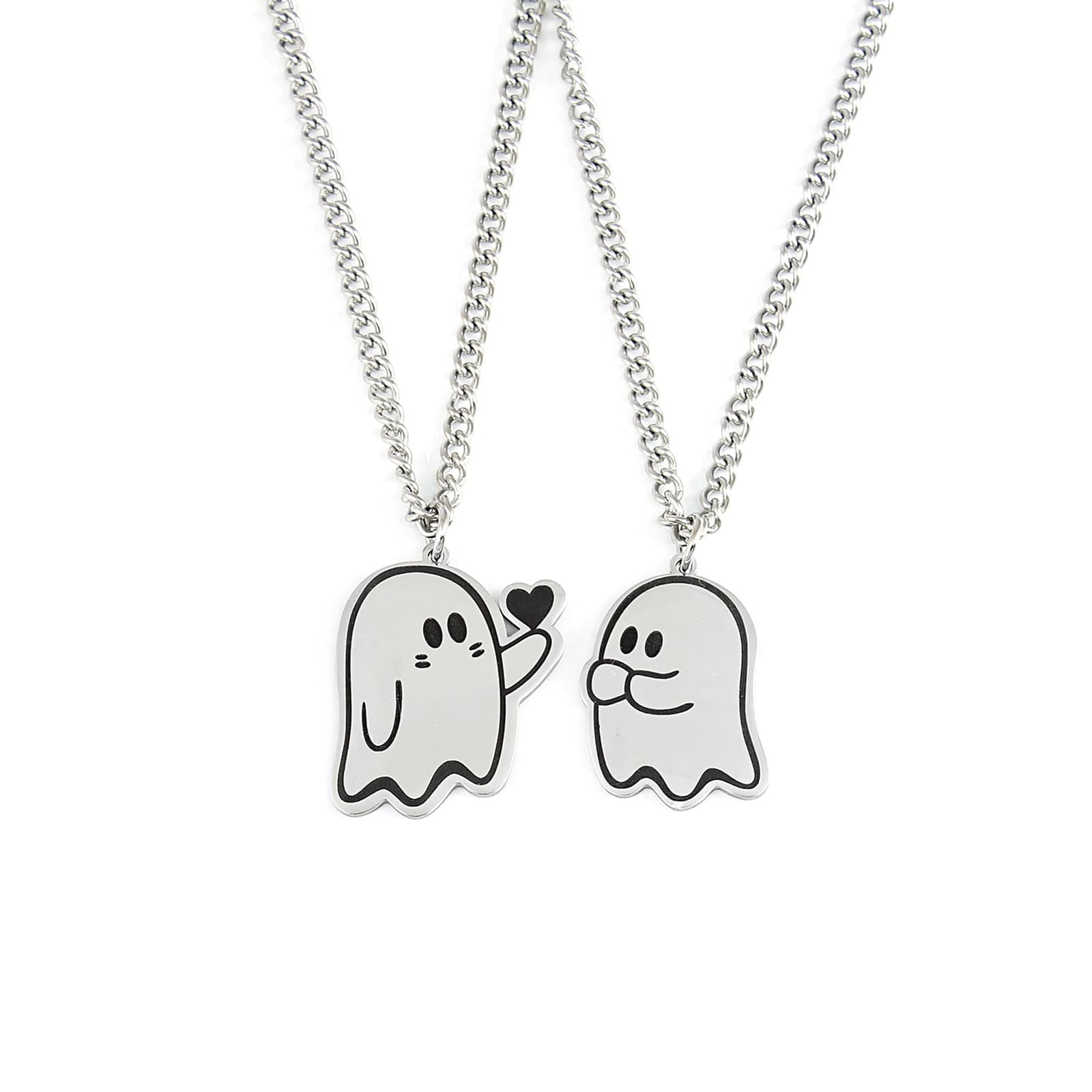 Collar adorable de fantasma de amor para parejas, Halloween