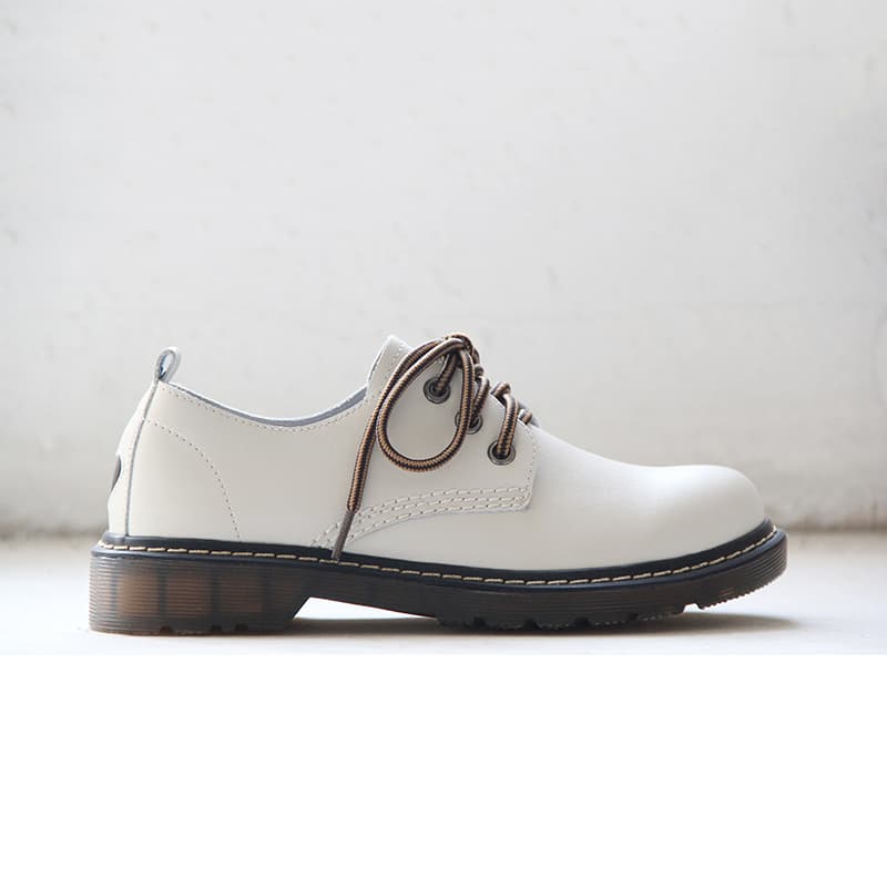 Zapatos planos de cuero estilo retro para mujer