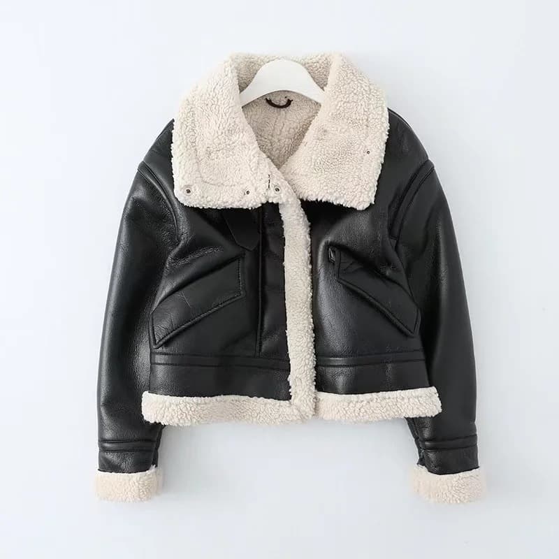 Chaqueta corta de algodón para mujer estilo calle