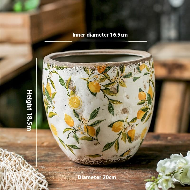 Maceta cerámica estilo retro nórdico