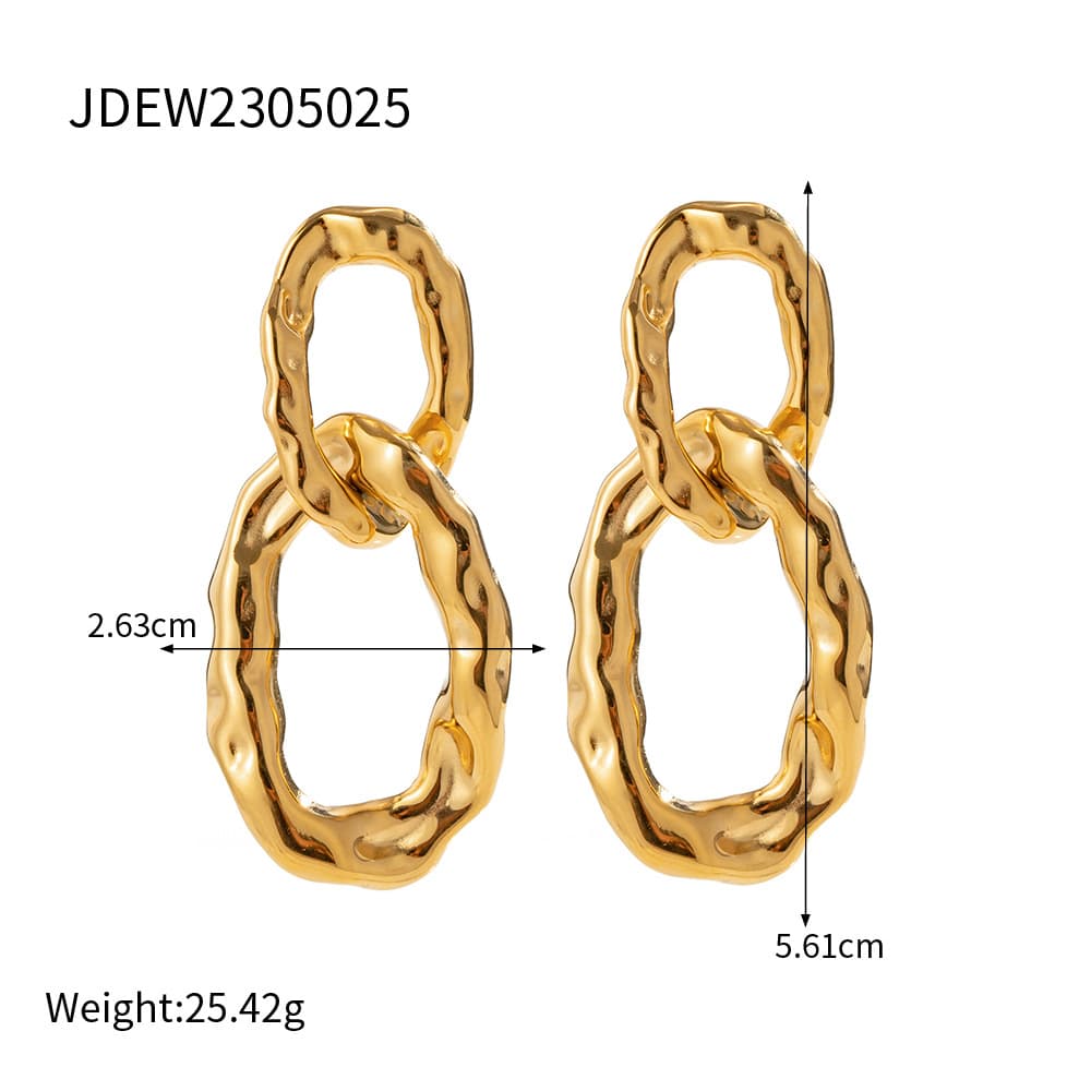 Aretes de doble aro estilo retro ins para mujer