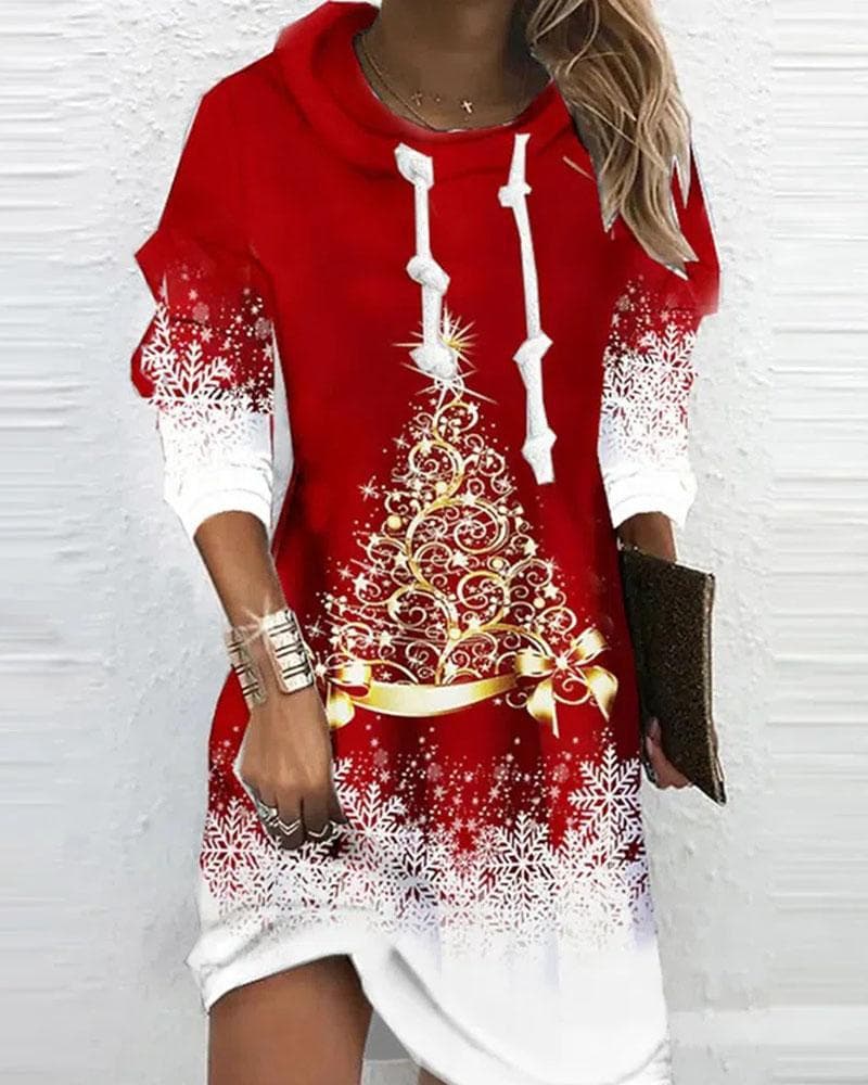 Vestido casual holgado de manga larga