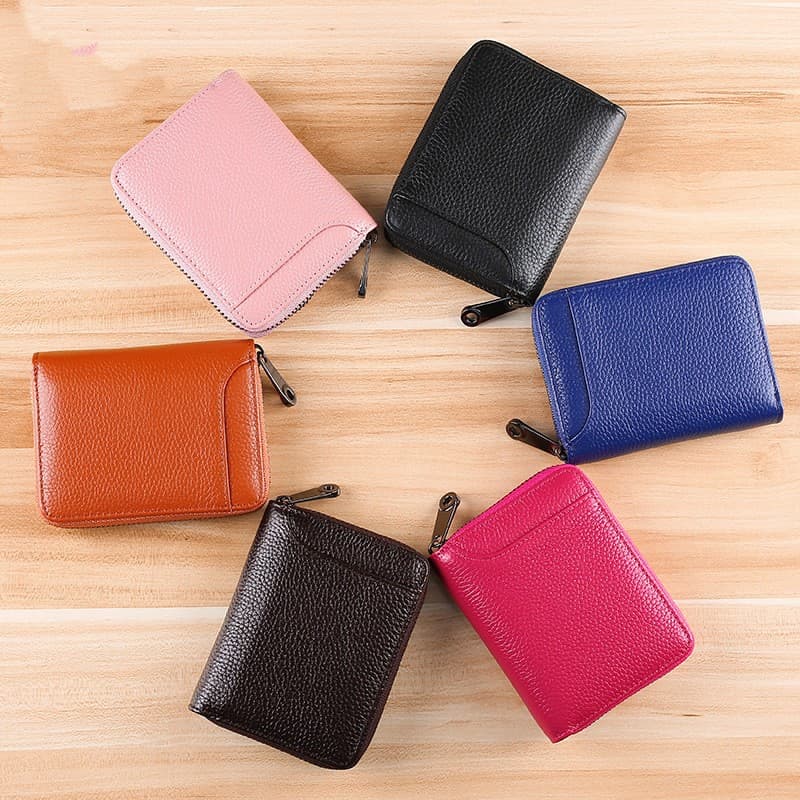 Cartera para tarjetas de piel con protección RFID