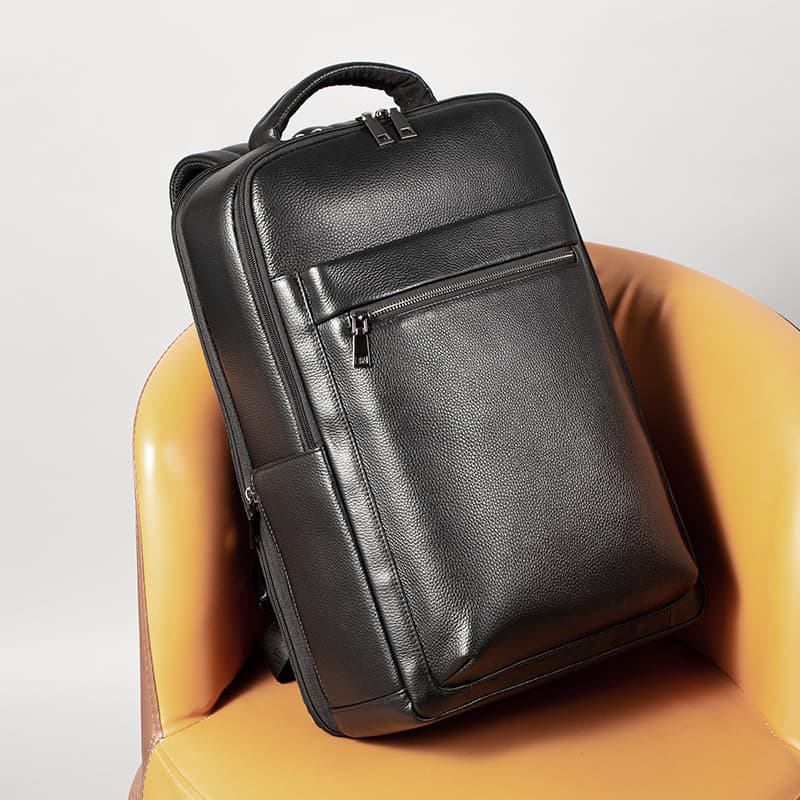 Mochila de cuero genuino para hombre estilo urbano