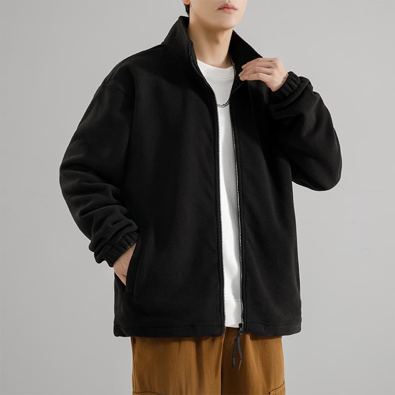 Suéter de polar con cuello parado para hombre invierno