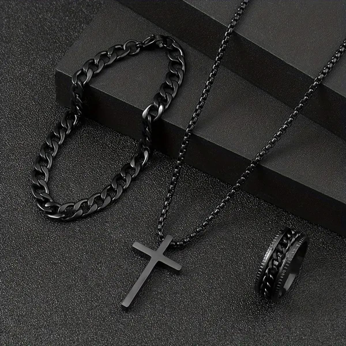 Conjunto de joyería cruzada para hombre