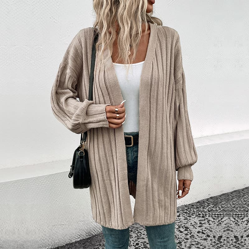Cardigan de manga larga para mujer, estilo suelto