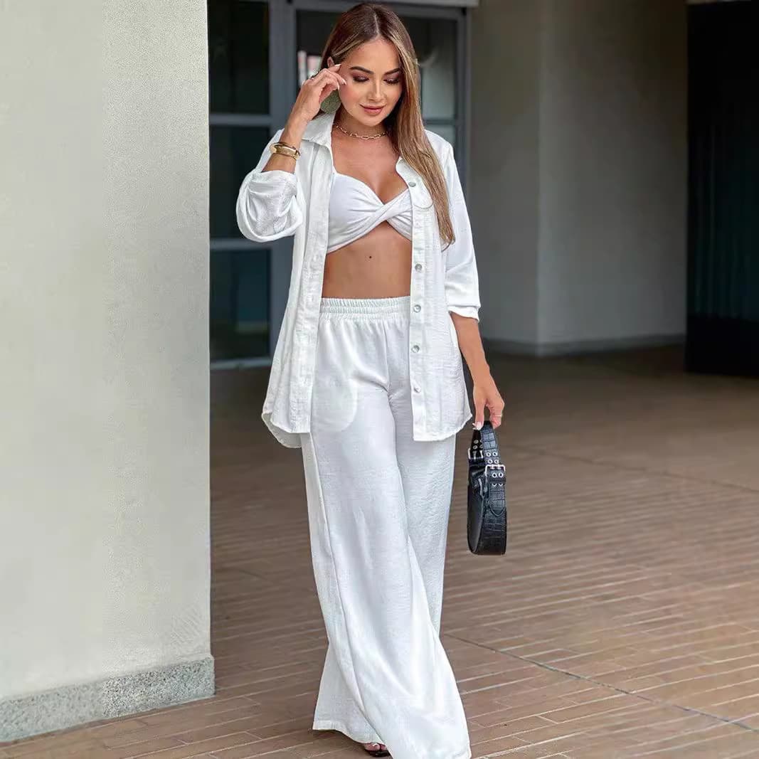 Conjunto de blusa suelta y pantalón casual para mujer