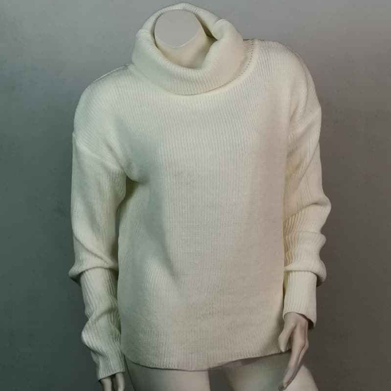Suéter cuello alto manga larga acrílico para mujer
