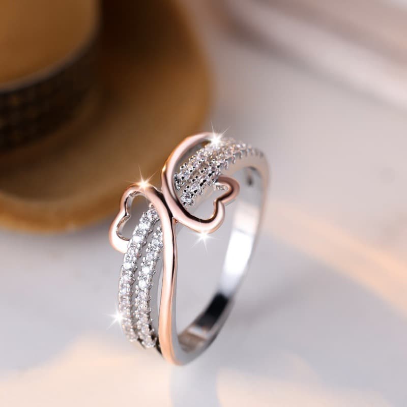Anillo corazón irregular minimalista para mujeres