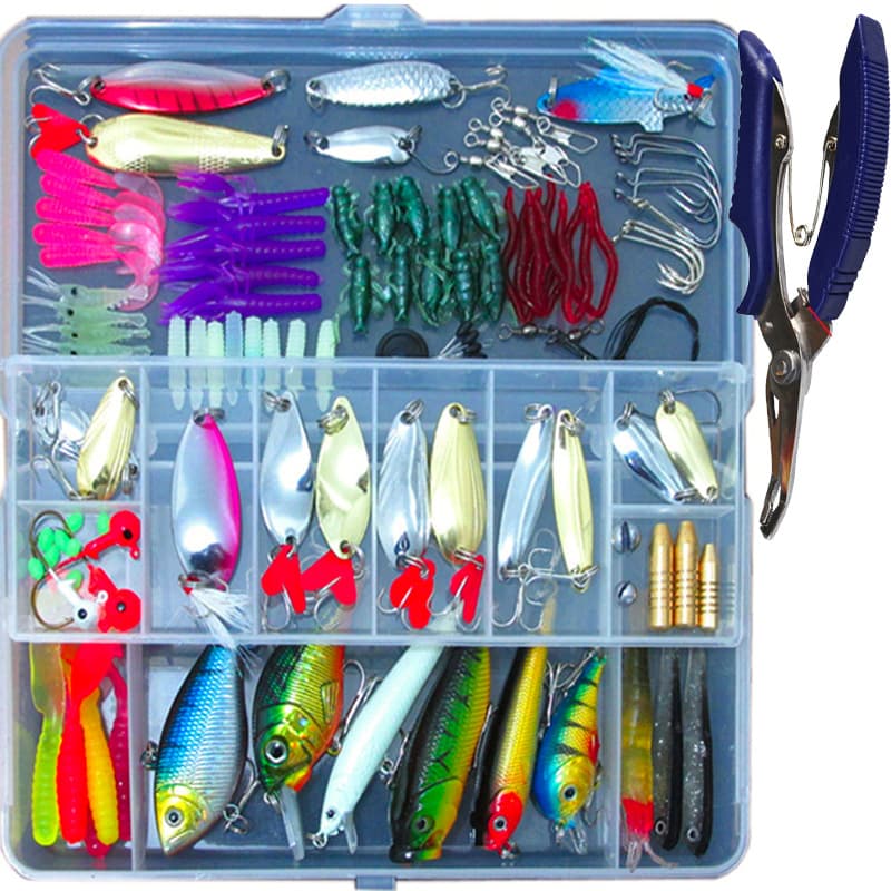 Juego de 132 anzuelos y señuelos de pesca surtidos