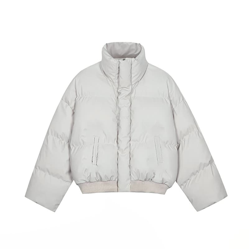 Chaqueta corta acolchada con cuello parquero para parejas