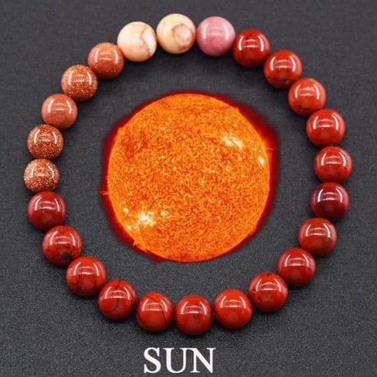 Pulsera de pareja con perlas de piedra