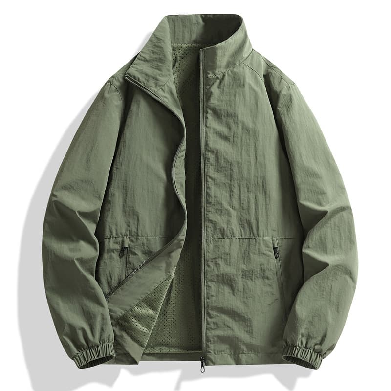 Prenda casual hombre cuello parado con bolsillos