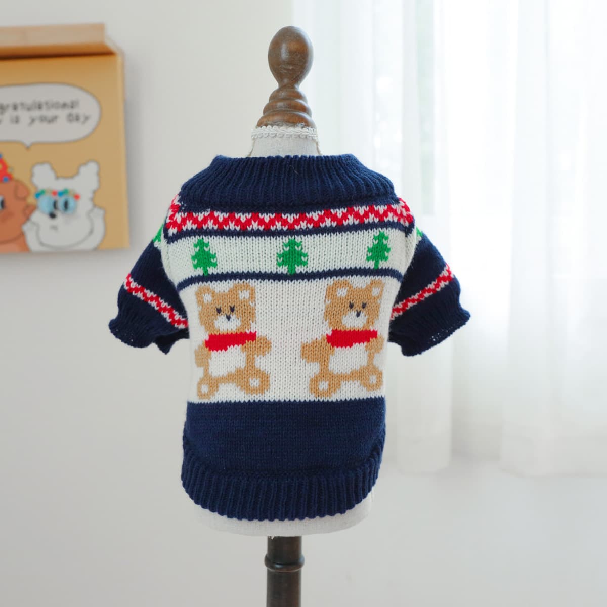 Suéter cálido para perros con diseño de oso