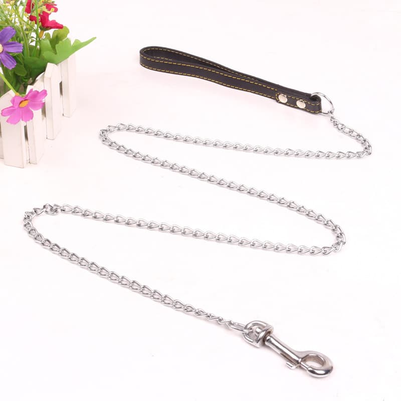 Cadena para perro metal con mango de poliuretano