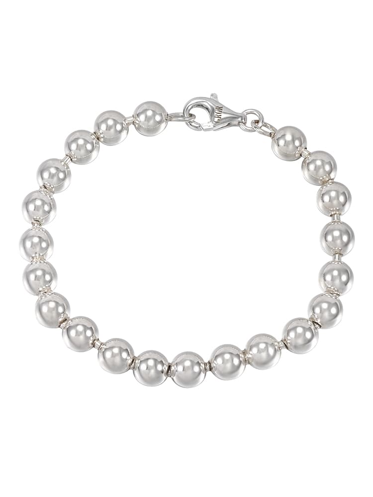 Pulsera de cuentas de plata esterlina 925 clásica
