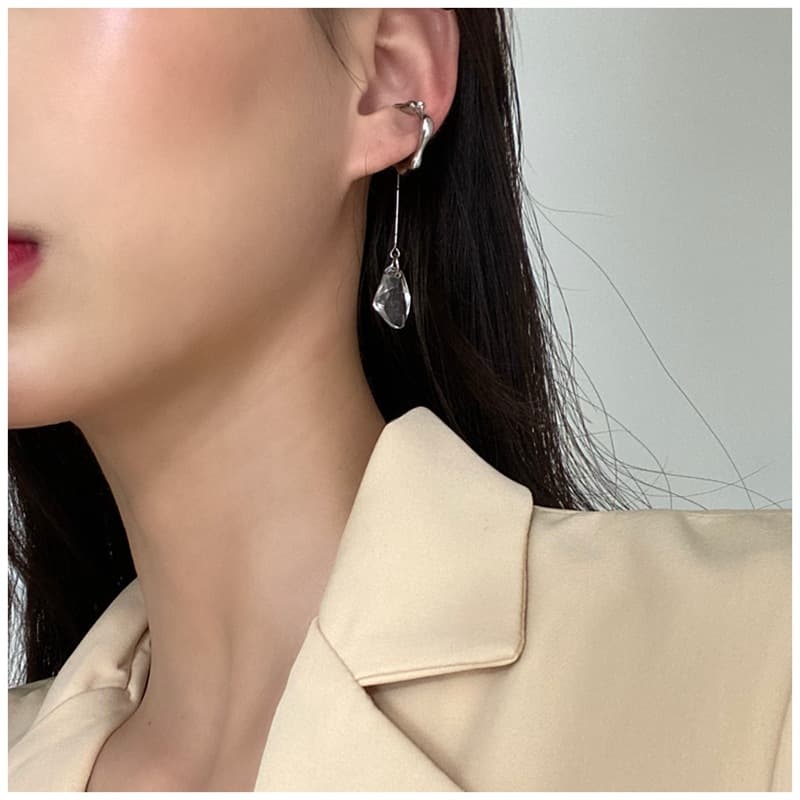 Aretes vintage de cristal tipo clip sin perforación