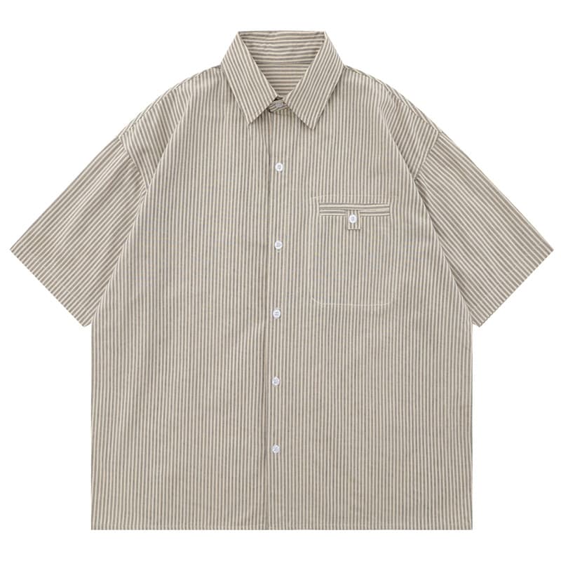 Camisa casual algodón puro manga corta multipockets