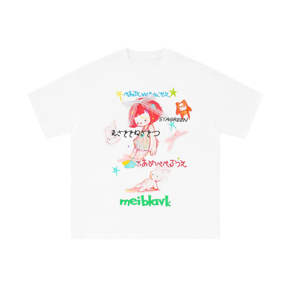 Playera de hombre de algodón estampada a mano