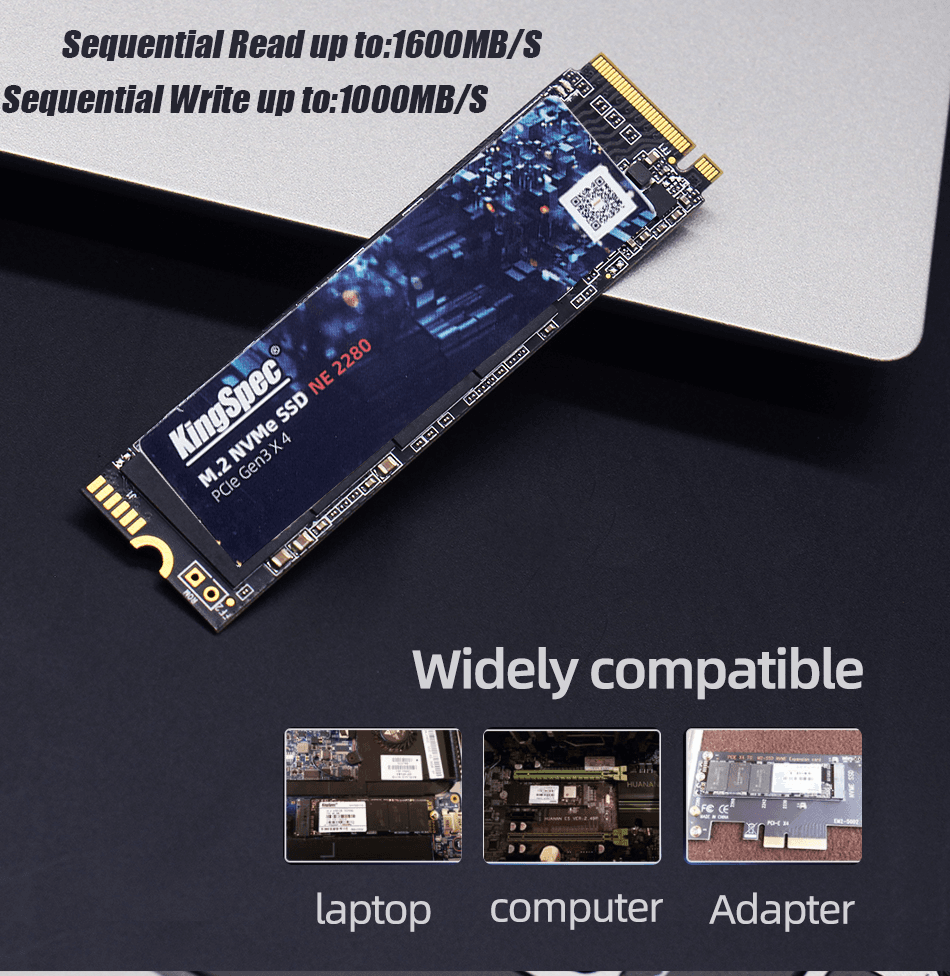 SSD M.2 NVMe interno para computadoras portátiles
