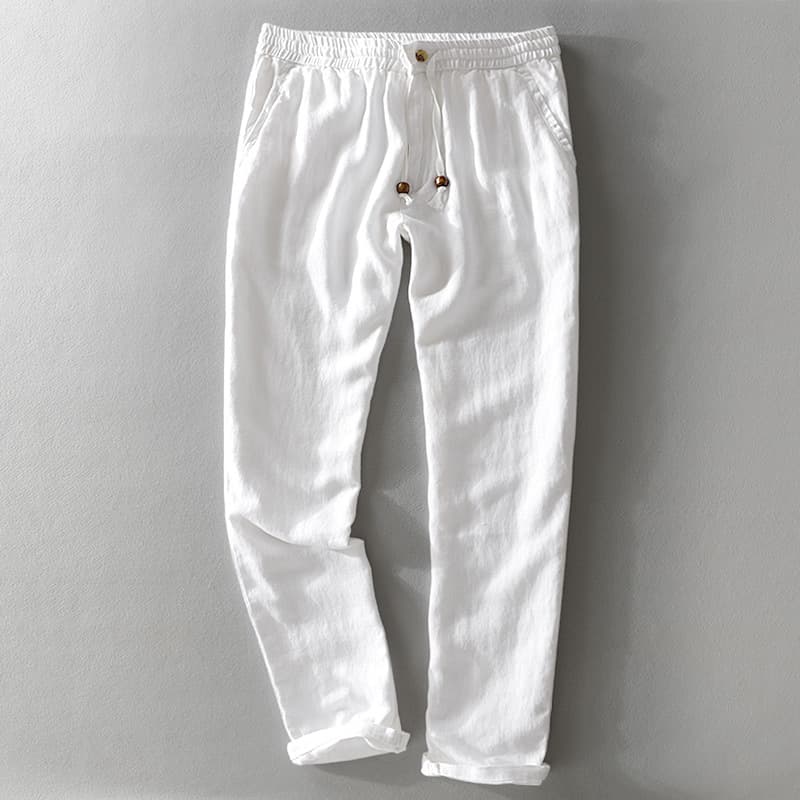 Pantalones de lino con cintura elástica