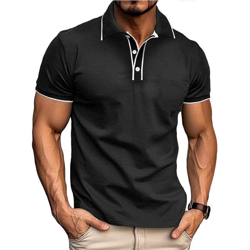 Camisa de manga corta jacquard para hombre estilo retro