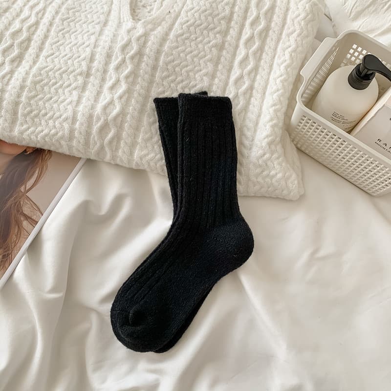 Calcetines de lana cálidos con forro polar para invierno