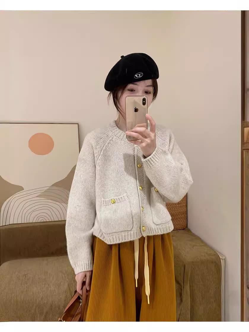 Cardigan corto estilo occidental holgado
