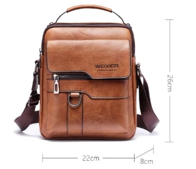 Bolsa mensajero de cuero PU para hombre con correa diagonal