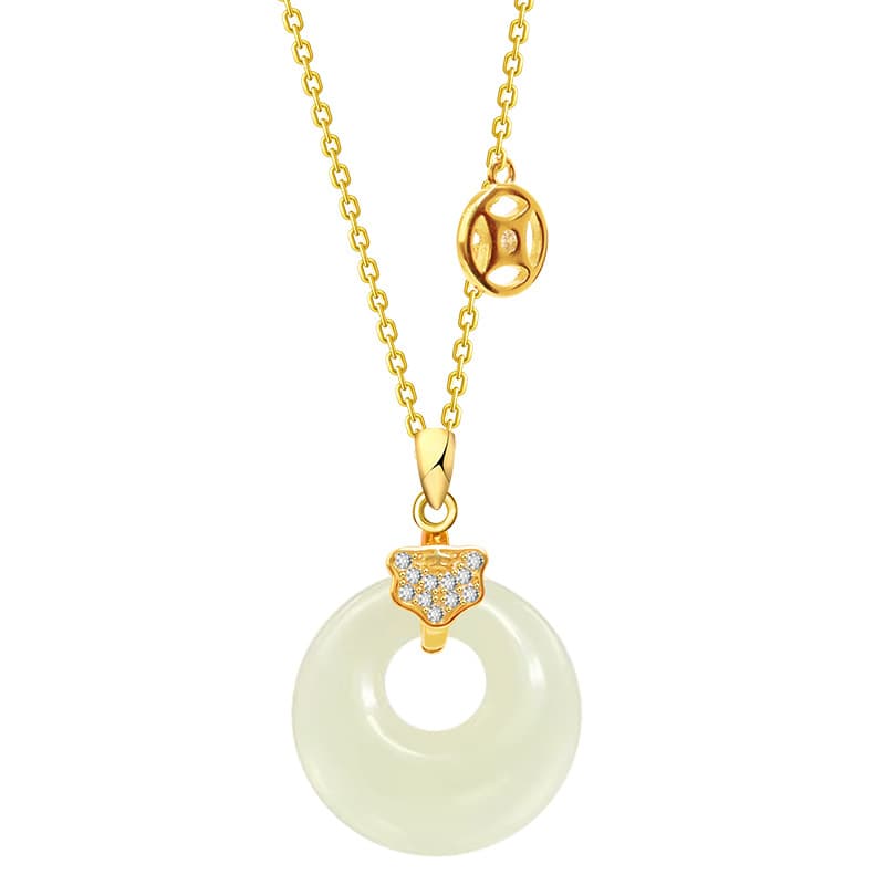 Collar de jade Hetian con plata de ley 925
