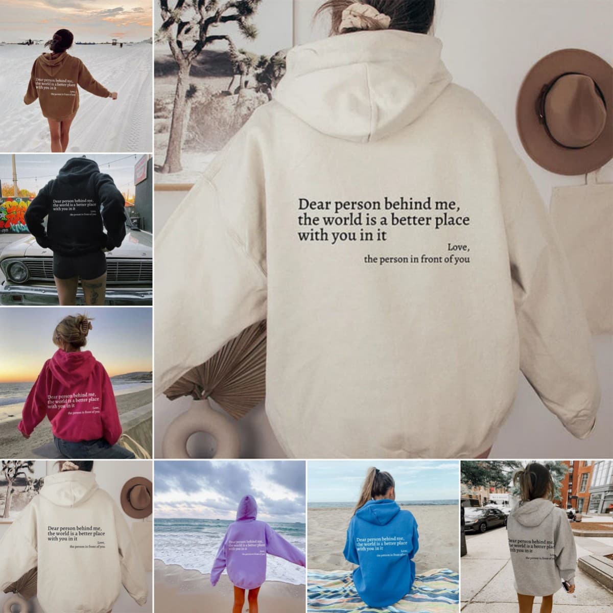 Sudadera con capucha, estampado inspiracional