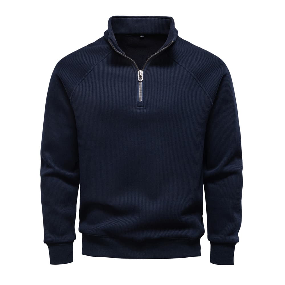 Sudadera de media cremallera con cuello elevado