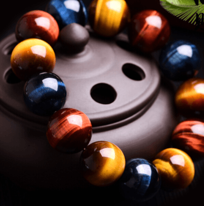 Pulsera de ojo de tigre de tres colores grado 5A